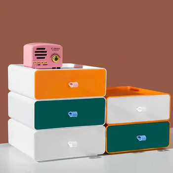 Контрастен Цвят Кутии За Съхранение Грим Организатор На Маса Организатор Кутия За Съхранение На Домашния Офис Контейнери За Съхранение На Масата Аксесоари