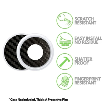Висококачествен Корпус От Въглеродни Влакна, който е Съвместим с AirTag Soft Protective Cover Shock Absorbing Ultra Slim - Черен