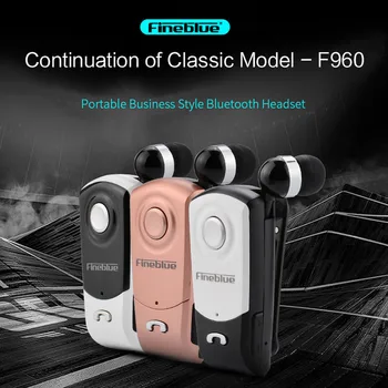 Fineblue F960 Bluetooth Слушалки Безжични Слушалки Хендсфри Слушалки с микрофон Разговори Приличат на Вибрациите Носят Клип на Водача