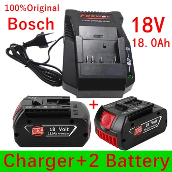 оригинални 18V18000mAh Акумулаторна Батерия За Bosch 18V18.0Ah Резервна Батерия Преносима Подмяна на BAT609 Показател+Зарядно устройство