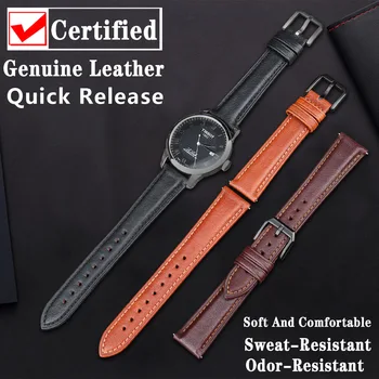 MAIKES Cow Leather Watchbands 18 mm 20mm 22 mm 24 mm Quick Release Leather Watch Band Каишка за SEIKO Samsung Galaxy Watch Гривна
