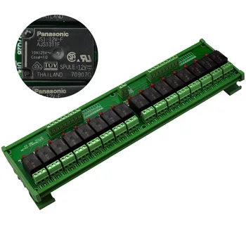 Електроника-Salon DIN Rail Mount 16 SPDT 10Amp Power Relay Interface Module, Версия на DC 12V.