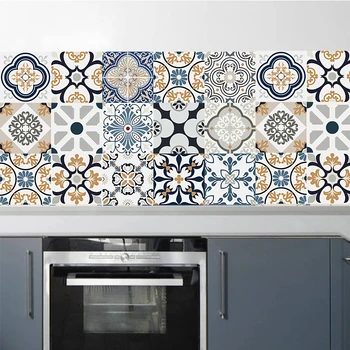 20x100 см кухня фаянс етикети водоустойчив Украса на Изкуството, Рисувани Баня Талия Линия Винилови Стикери за Стена Марокански