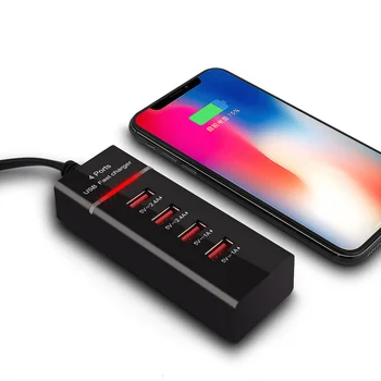 Държач Зарядно Устройство за Мобилен Телефон 4 USB зарядно устройство, зарядно устройство ще захранване на Изход Многорядная Вставная Штекерная Вилица Стенно Зарядно Зарядно за Кола