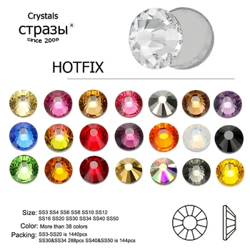 AAAAA Clear AB Red Mix Colors Crystal Hot Fix Кристал Стъкло Strass Hotfix Iron On Rhinestones For Fabric Garment