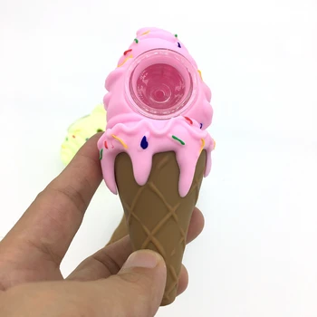 10шт креативна розова Забавно тръба за сладолед небьющаяся силиконова тръба за Пушачи с чиста капак и декоративен интериор на купата