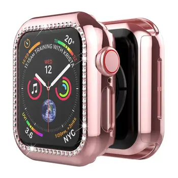 Bling Cover For Apple watch Case 44 mm 40mm iWatch 42 милиметра 38mm Diamond bumper Протектор Apple watch серия 6 5 4 3 2 SE Аксесоари