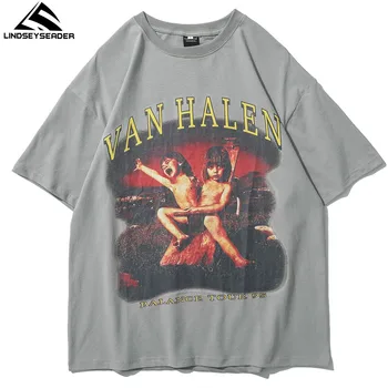 LINDSEY SEADER T-shirt Men Hip Hop Oversize Printed Casual Cotton Harajuku Streetwear Summer Short Sleeve Върховете Tee Tshirt