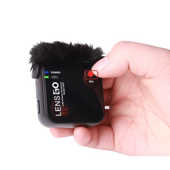 Lensgo 348C 1 to 1 2 Kit 2.4 G Безжичен Микрофон Система Отворотный Микрофон за Телефонни Камери Видео Интервю С Зарядно Калъф