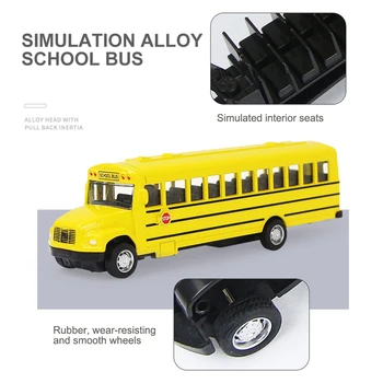 Моделиране на Инерционен Сплав Училищен Автобус Модел Играчки Дръпна Назад Леене Под Налягане Кола Играчки за Момчета Децата, Подарък За Рожден Ден, Забавни Играчки