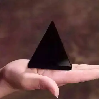 1бр Обсидиан Пирамида Хол Естествен Камък Crystal Украса на Дома Занаяти направи си САМ Украса на Подарък