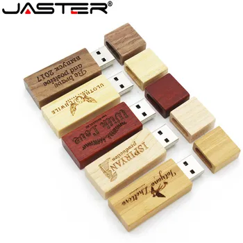 Jaster Купи Потребителски Логото на Дърво USB Флаш Памет 4 GB 8 GB 16 GB 32 GB USB2.0 Фотография Подарък Pendrive Памет Диск, Флаш Диск