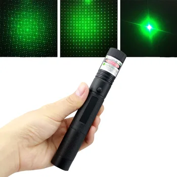 Лов Високо Мощен 532 nm Зелен Лазерен мерник на 10000м Лазер 303 Показалеца Регулируем Фокус Лазерна писалка Записване на Срещата без Батерии