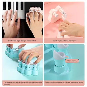 1 Чифт Пиано Finger Training Device Piano Practice for Grip Stringed Instrument Accessories Пръст Grips Exerciser Trainer