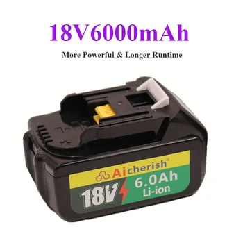 С led Зарядно Устройство 18V 6000Ah Акумулаторна Литиево-Йонна Батерия За Makita 18V Battery Power Tool Backup 6Ah Преносима Подмяна на BL1860