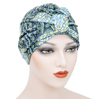 Нов дамски Качулка Памук Cheveux Nuit Тюрбан Шапка Мюсюлмански Hijabs Шапка Еластична Тъкан шапки, Шапка, Дамски аксесоари За коса
