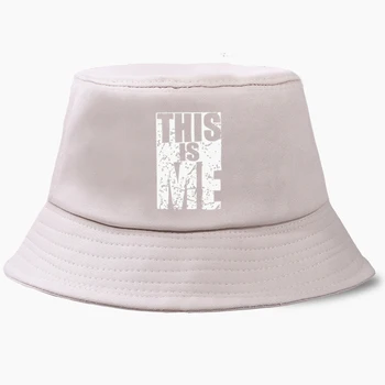 This is Me Cap Bucket Hat Сгъваеми Шапки на Мъже, Жени Шапки Памук Риболов Лов Открит Слънцезащитен крем Рибар Плажни шапки през Цялата Топ