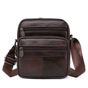 Мъжки Куриерска чанта от естествена кожа Vintage Small Flap Чанти Crossbody Чанта За мъже 2021 Мъжки Пътни Чанти През Рамо Sac A Main