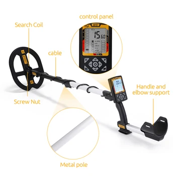 Handheld High Precisions Metal Detector 11.5 Inch Search Coil Metal Detector LCD Display Treasure Finder Archaeology Instrument