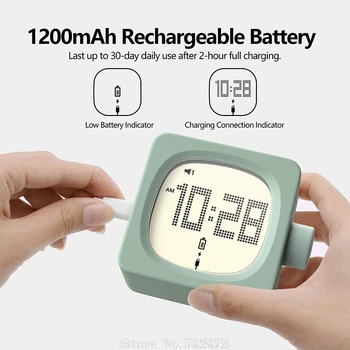Xiaomi MUID Smart Square Alarm Clock Детска Спалня USB Led Wake Up Night Light Ретро Повторение на Алармата лека нощ