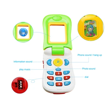 6 Видове Детски Умни Телефони Играчки със Звук и Светкавица Светлина Електронни Играчки Музикален Мобилен Телефон Детски Образователни Играчки, Подаръци За Рожден Ден