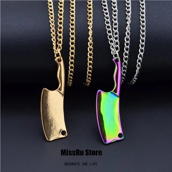 MISSRU Нов Цвят на Светлината Съкровище Нож Метална Висулка Колие Мъжки Хип-Хоп Мода Бижута Подарък Бижута