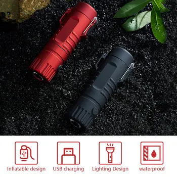 Електронна Запалка Нов Бликовый Фенерче и USB Зареждане Двойна Дъга, Запалки Водоустойчив Плазмен Запалката Ветрозащитный