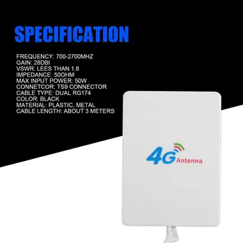 Кабел 3g, 4g LTE Антена с Висок Коефициент на Усилване на Huawei LTE Модем Рутер Aerea Против TS9 Connettore Водоустойчива Лента с Двойно RG174