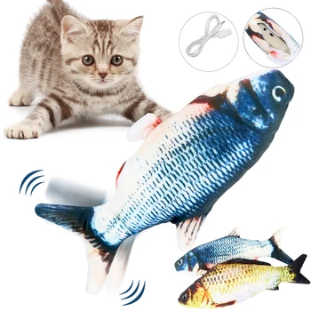 USB Simulation Fish Electric Swing Fish прескачане на препятствия Fish Simulation Carp Пет Cat Toy Electric Fish Chewing Playing Bit Supplies