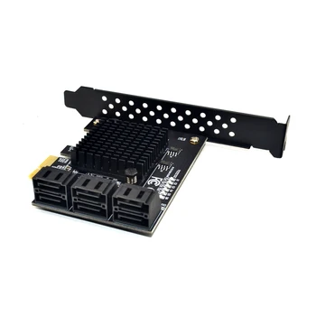 6 Порта SATA 3 PCI Express Expansion Card PCI-E SATA Контролер PCIE to SATA 6 gb Card Adapter Add with Heat Sink for HDD SSD