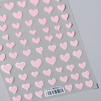 Нов 5D Гравирана Стикер за Нокти Доста е Цветът на Сърцето Форма Чар Desgin Апликация Маникюр Декорации Съвети