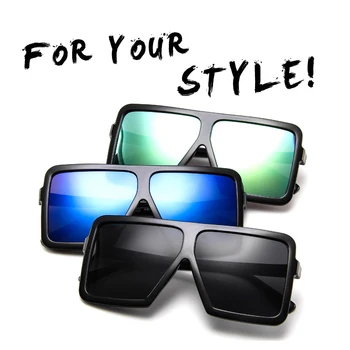 Плосък Връх 2021 Дамски слънчеви очила Класически Големи извънгабаритни Очила Дамски нюанси Квадратни Слънчеви Очила Дамски Oculos