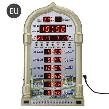Цифров Начало Декор Подарък Азан Часовници Джамия Рамадан Мюсюлманска Молитва Ислямска Музика Възпроизвеждане Време Напомняния от Календар LED Часовници
