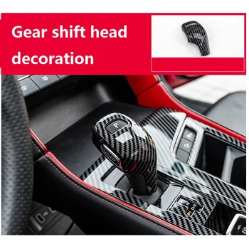 за MG 6 MG6 2020 2021 Carbon Fiber Car Central Control Gear Shift Head Knob Декоративна Капачка Тапицерия Стикер Аксесоари