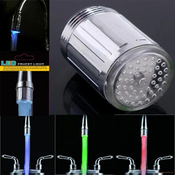 Light-up LED Water Faucet Changing Glow Kitchen, Shower Tap Water Saving Household Luminous Faucet Nozzle Head Bathroom Light