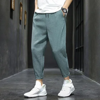MrGB Плътен Цвят Мъжки Зреещи 2021 Японска Градинска Облекло Човек на Ежедневните Свободни Панталони Мода за Мъже Пътеки панталони Панталони 3XL