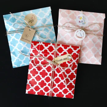 20 бр. Mix Design Candy Cookie Чанти Цветни Dot Stripe Kraft Подарък Пакети Сватба, Рожден Ден Favor Bag САМ за Опаковане на Подаръци Чанта