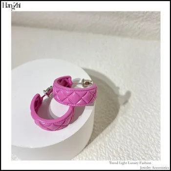 Лято Корейски Ретро Семпли и модерни Барби Розово Модел C-образна форма са за Жени, Момичета Обеци, Бижута 2021 Нови Модни Обеци