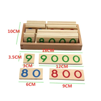 Детски Аритметични Играчки, Дървени Играчки Монтесори 1-9000 Последователност На Номериране Карта На Ранното Обучение По Ръководство Играчки