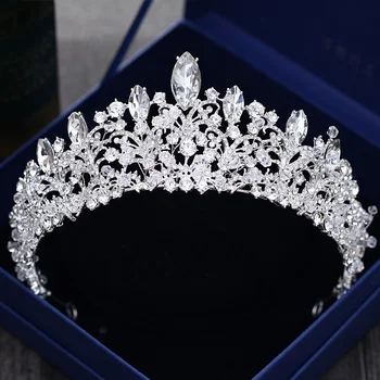 Сребърен Цвят Златен Crystal Crown Булката диадема Мода Кралицата За Сватбата от Короната Прическа Сватбена Украса За Коса-Аксесоари
