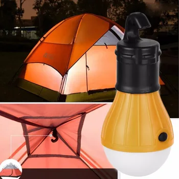 Преносим Открит Висящи 3 Светодиода Къмпинг Фенер Палатка Мека Светлина крушки Лампа Риболов Лов Градина Бял AAA Батерии