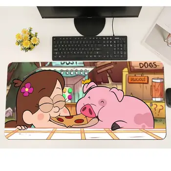 Cartoon Pig Office Mice Gamer Soft Mouse Pad XL Large Gamer Soft Keyboard PC Desk Mat Takuo Anti-Slip Pad Comfort