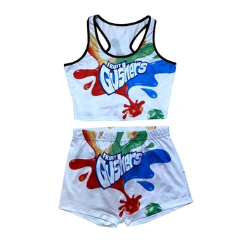 Дамски спортни екипировки 2 от две части комплект летни дрехи Фитнес жилетка кратък топ + плюс размер на шорти, къси панталони Mirinda комплекти на едро