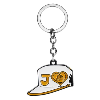 Аниме JOJO Bizarre Adventure Ключодържател Jotaro Kujo Hat Shape Окачване Ключодържатели Cosplay За мъже Ключодържател Метален Фенове Подаръци