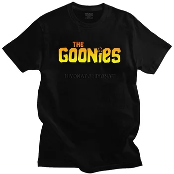 The Goonies Logo T Shirt Men Cotton Tshirt Unique Tee Върховете Short Sleeves Never Say Die Sloth Chunk Fratelli Skull Pirate T-shirt