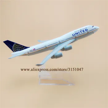 16 см Метален Самолет Модел на Самолет на United Airlines и Air B747 