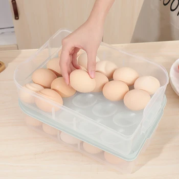 21,3 см х 30 см х 6 см Кутия за съхранение на Яйца Яйчен Тава Контейнери с Кухненски Хладилник Яйца Пластмасова Опаковка Фланец Прясно консервирани храни