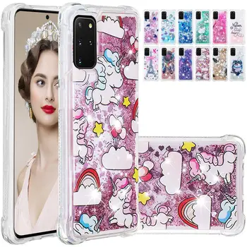 Момиче Жена Сладък Зыбучий Пясък Делото За iPhone X XS Max XR 6 6S Plus 7 8 Plus Unicorn Glitter Anti-fall Liquid Phone Case E03E