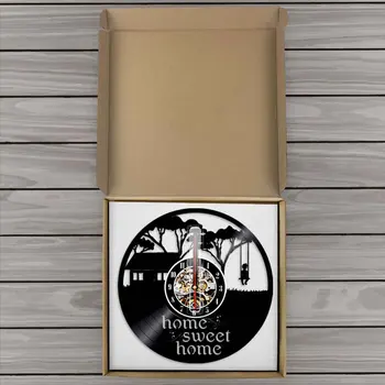 Home Sweet Home Wall Art Vinyl Плоча Стенни Часовници Хлапе Swing House Модерен Дизайн Музикален Албум Стенни Часовници Детски Декоративни Часовници