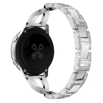 За Samsung Galaxy Watch Active 2 1 Лента 40 мм 44 мм Diamond Метална Гривна за Galaxy Watch 3 45 mm/41 мм/46 мм/42 мм Женски Каишка